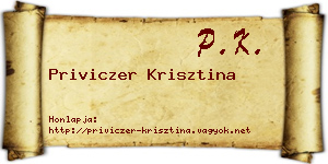 Priviczer Krisztina névjegykártya